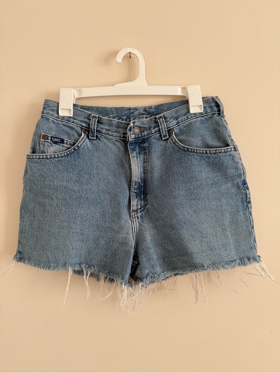 Lee Pants - Lee Light Blue Frayed Hem Denim Vintage Shorts Women’s 28